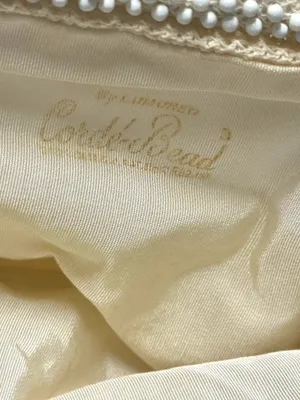 Lumured Corde-Bead 40’s Ivory Caviar Beads Hardshell Top Handle Clutch thumbnail 5