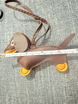 2 Dachshund Dog Keychain purse bag Charm Black Brown cute gift thumbnail 3