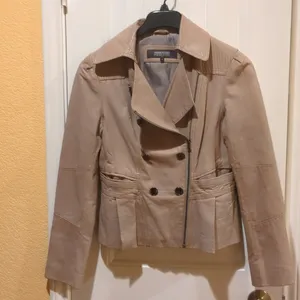 Kenneth Cole Leather Jacket Beige Size M thumbnail 3
