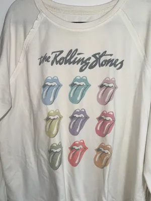 Maurices The Rolling Stones Sweatshirt Cream Multi Band Graphic thumbnail 5