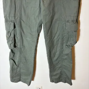 Abercrombie & Fitch Cargo Pants Olive Green Utility Pockets Straight Leg Size 27 thumbnail 3