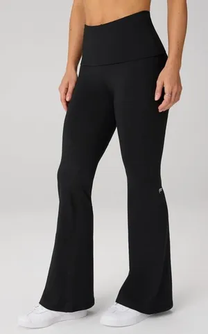 Fabletics Cloud Jersey Foldover Flare Black Size Large SHORT thumbnail 1