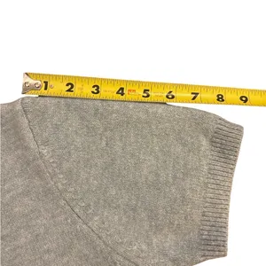 Tête & Tête Gray/Blue Short Sleeve Knit Sweater Top Boxy Crew Neck Soft Luxe thumbnail 6