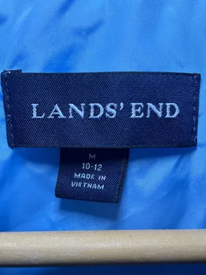 Lands End Vest Women's Size Med 10/12 White Blue Quilted Warm Full Zip Primaloft thumbnail 8