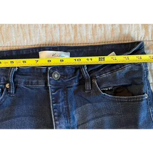 Kancan Women’s Jeans Sz 13 (30) Midrise‎ Flare Leg Dark Wash Raw Hem Western thumbnail 9