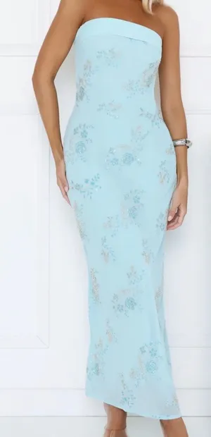 Hello Molly Sparkling Floral Embellished Strapless Maxi Dress thumbnail 1