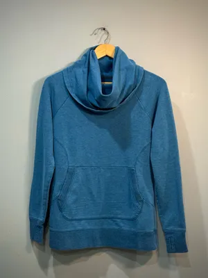 Blue L.L. Bean Funnel Neck Sweatshirt Size S EUC thumbnail 3