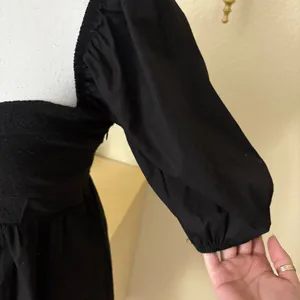 ANTHROPOLOGIE MAEVE Black Puff-Sleeved Sweetheart Mini Dress Size XS‎ thumbnail 5