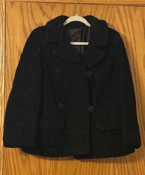 Lustrelam by Halldon LTD Vintage Curly Persian Classic Black Peacoat - Size M? thumbnail 1