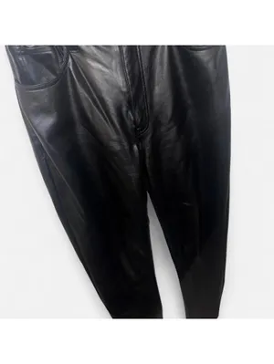 Abercrombie & Fitch Vegan Leather Ankle Straight Pant thumbnail 4