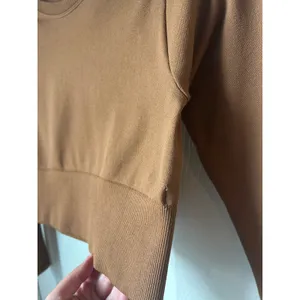 Aerie Offline Brown Cropped Long Sleeve - XS thumbnail 2