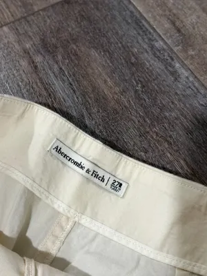 Abercrombie & Fitch Pleated Cream Trousers 27 thumbnail 4