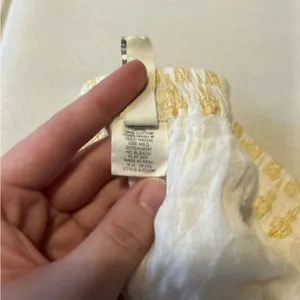Anthropologie RAGA Mini Ruffle Skirt Tassel White & Yellow Boho Size Medium thumbnail 4