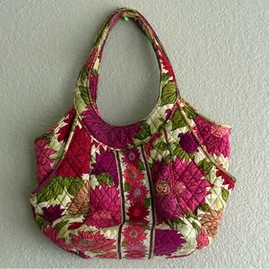 Vera Bradley Quilted Floral Shoulder Bag Pink Green Cottagecore Vintage Y2K thumbnail 5