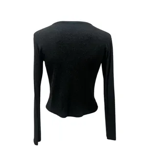 Brandy Melville Women's Black Henley Long Sleeve Button-Up Top M thumbnail 8