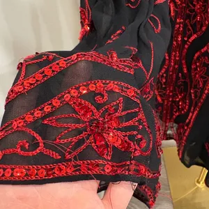 Free People My Beloved Georgette Mini Dress Black Red Sequin Embroidered Fairy 8 thumbnail 15