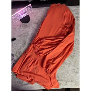 Chic Soul Wonderly Women's XL Orange Button-Up Tunic Top Long Sleeve Casual thumbnail 6