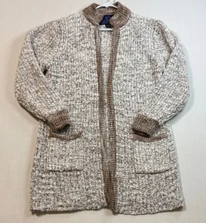 Monto Par Le Chois Cardigan in Cream and Brown thumbnail 1