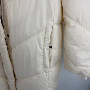 Banana Republic Factory Water Resistant Puffer Jacket Long Cream Parka Size XL thumbnail 11