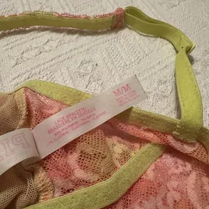 PINK Victoria’s Secret Yellow Pink Lace Bralette Women’s Sz M Medium thumbnail 9