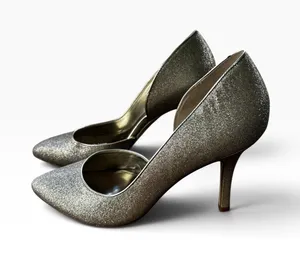 Anne Klein Akzya Pumps Size 10 Gold Silver Glitter D'Orsay Pointed Toe Stiletto thumbnail 1