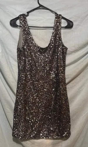 Alythea Dark Gray Sequin Cocktail Dress thumbnail 1