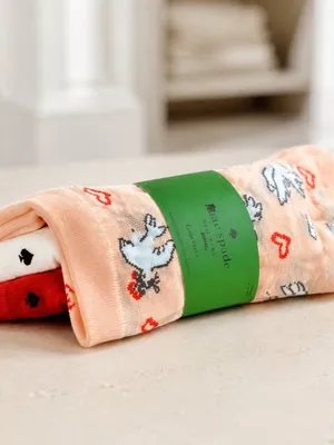 Kate Spade Cupid Heart Crew Socks 3 Pack One Size Valentine NWT thumbnail 3
