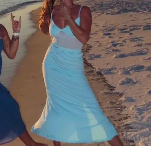 Peppermayo Mint blue dress with sheer cut out thumbnail 4