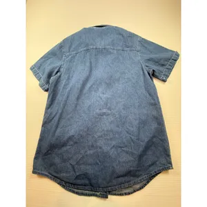 Bobbie Brooks Womens Denim Heart Embroidered Short Sleeve Button Down Shirt thumbnail 6