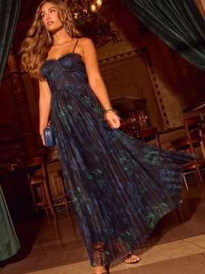 VICI Dress Maxi Afterglow Teal Floral thumbnail 1