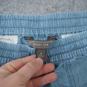 Point Sur Size Small Chambray Cotton Shorts Elastic Waist Drawstring Coastal thumbnail 2