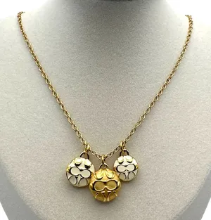 COACH Medallion Signature Charm Necklace thumbnail 1