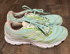 Women's Salomon Sense Link Green Teal White Running Shoes Size 8 Trail‎ Hiking thumbnail 1