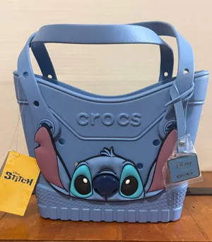 NWT CROCS Light Blue Stitch Small Tote Bag with Pink Ear Accents thumbnail 1