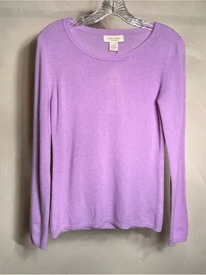 Peck & Peck Women L/S Pullover 2 Ply 100% Cashmere Lilac Sweater,Minimalist|Sz:S thumbnail 8