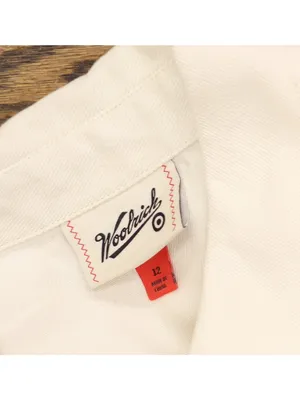 Woolrich X TGT Western Button Down Cotton Denim Jumpsuit Cream Off White 12 thumbnail 3