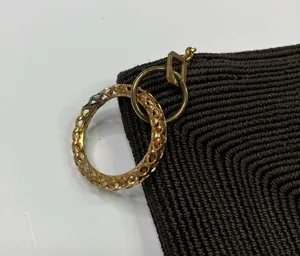 Brown Beaded Elegant Zip Clutch thumbnail 2