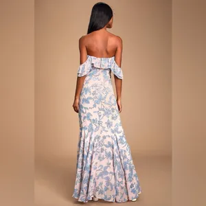 Lulu’s Adelaide Blush Floral Print Off-the-Shoulder Maxi Dress Size XS thumbnail 8