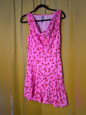 Anthropologie Cowl-Neck Satin Mini Dress thumbnail 2