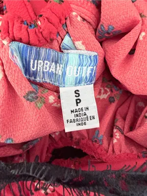 Urban Outfitters Elaina Strappy Lace Red Floral Babydoll Mini Dress size SP thumbnail 9