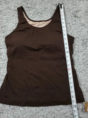 OGL Cotton Lyocell U-Neck Bra Tank Top Brami Brown Women's Size XL thumbnail 6