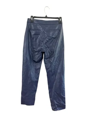 Women's J.Crew Navy Faux Leather Straight Leg Pants Size 2 thumbnail 3
