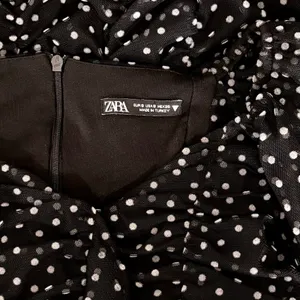 ZARA Chiffon Black Polka Dot Ruched Mini Dress Black Gray Party Blogger‎ Small thumbnail 11