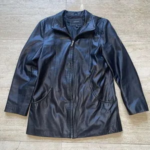 Colebrook 100% Leather Soft Black‎ Jacket Size M Full Zip Fully Lined Mid Length Black Size M thumbnail 1