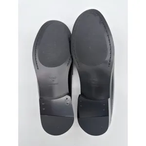MNG Mango Luisa 100% Black Leather Preppy Penny Loafers Minimalist EU 39 US 8.5 thumbnail 8