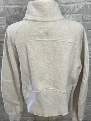 Lululemon Scuba Oversized Funnel-Neck Half Zip in Heathered Bone thumbnail 3