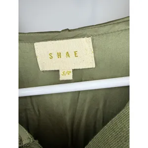 Anthropologie Women's Olive Green Shae Silk & Cashmere Shirt Small Buttons Sweater SS Comfy thumbnail 3