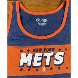 New York Mets Tank Top Shirt‎ Womens Size S Blue Orange Campus Lifestyle MLB NWT thumbnail 3