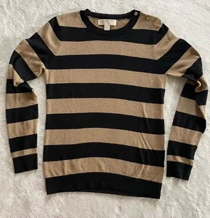 Michael Kors Gold and Black Striped Sweater size XS thumbnail 1