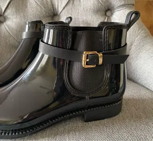 •Henry Ferrera woman’s ankle rain boots• Black Size 8 thumbnail 2
